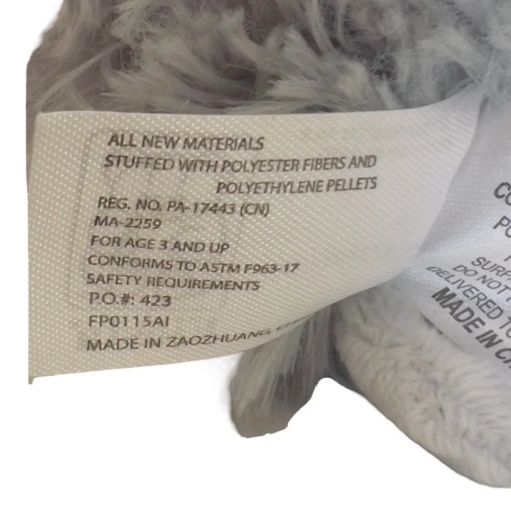 Fiesta Pom Pals 4.5” Plush Gray Beanie Ricky‎ Hippo Big Green Eyes Stuffed Toy